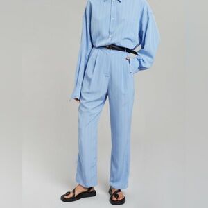 The Frankie Shop  Bea Fluid Stripe Suit Pants – Powder Blue size XSmall
